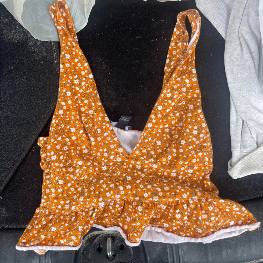 FOREVER 21 orange floral tank